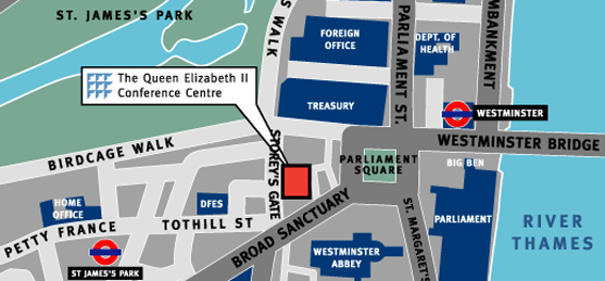 Map of the Queen Elizabeth II Conference Centre